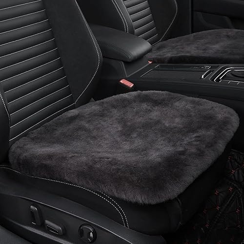 Miniatura 3 de 2 paquetes de fundas de asiento delantero de piel de oveja australiana genuina de lana natural, almohadilla protectora suave y cálida para invierno,