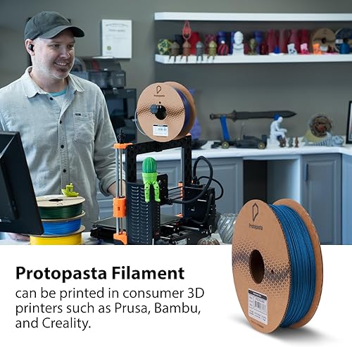 Miniatura 6 de Protopasta Filamento para Impresora 3D  Filamento PLA 1.75mm  PLA Brillante Azul Maravilla HT  Carrete de 500g