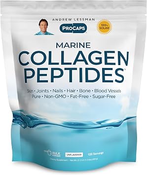ANDREW LESSMAN Marine Collagen Peptides 120 Servings - Supports Radiant Smooth Soft Skin, Comfortable Joints. Pure. Super Soluble No Fishy Flavor No Additives Non-GMO