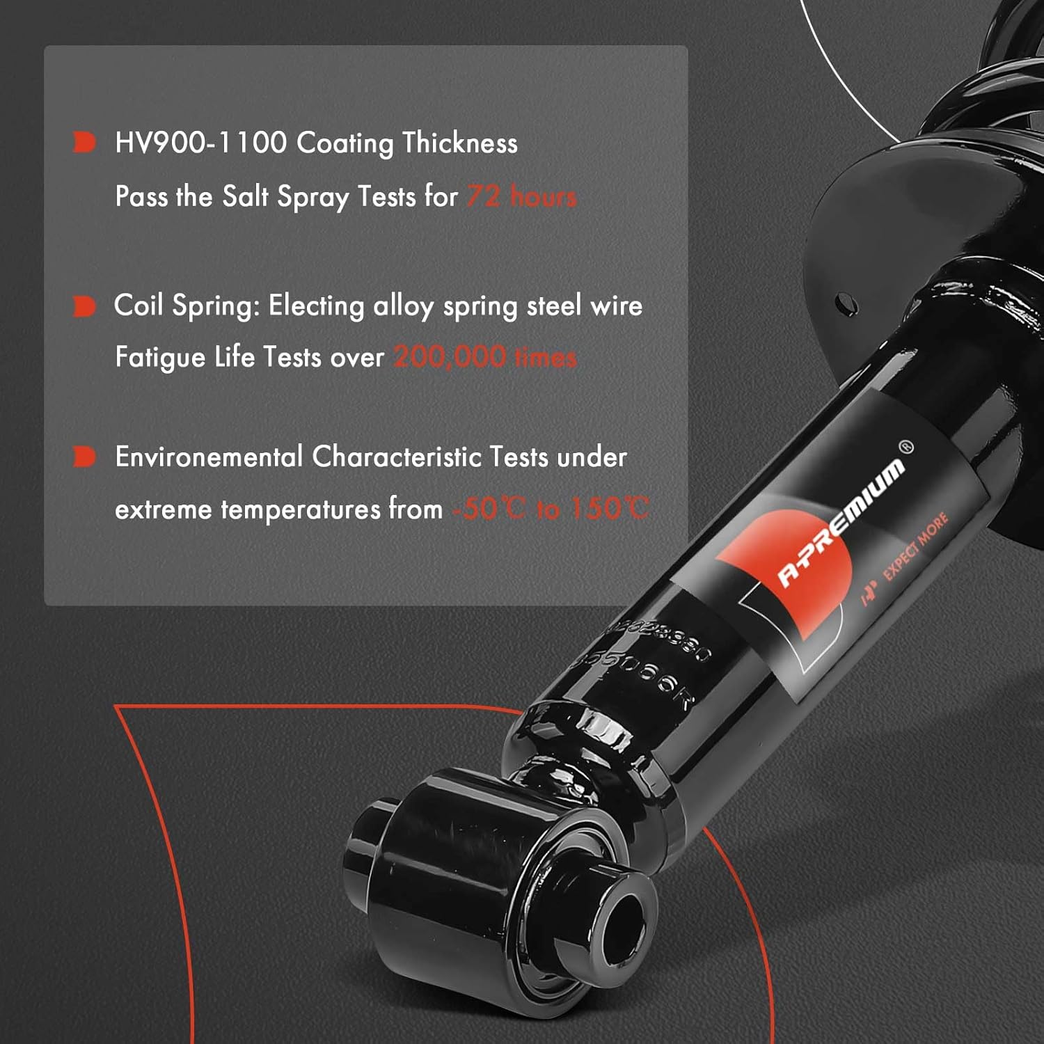 A-Premium Rear Pair (2) Complete Strut and Coil Spring Assembly Compatible with BMW G01 Series X3 2018 2019 2020 2021 2022, Driver and Passenger Side