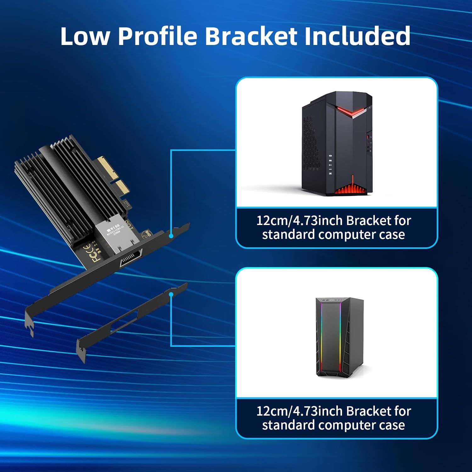 QFly 10G PCIe Network Card PCIe, 10 Gigabit Ethernet Adapter with AQC113 Controller, 10Gb RJ45 Port NIC Card, Supports Windows10/11/Windows Server/Linux
