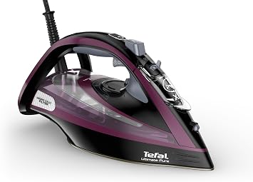 Tefal Ultimate Pure Steam Iron, 3000W, 240 g/min Steam Boost, 55g/min Continuous Steam, 350ml Water Tank, Durilium Non Stick Soleplate, Anti Scale Anti Drip, FV9830