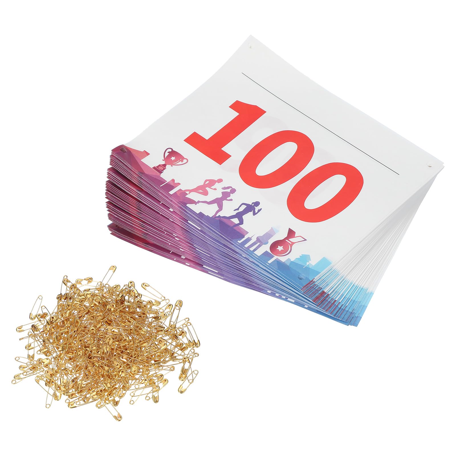 PATIKIL Numéros de Dossard de Course Indéchirables 7X6 Pouces, 51-100 Médailles Numéros de Compétiteur de Course Imperméables avec Épingle de Sûreté
