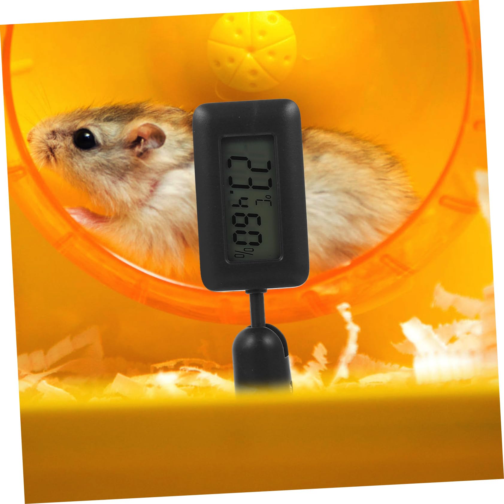 DOITOOL 4piezas Digital Para Reptiles Succión Medidor De Temperatura y Humedad Rotativo Para Terrarios y Acuarios Pantalla y Fácil Instalación