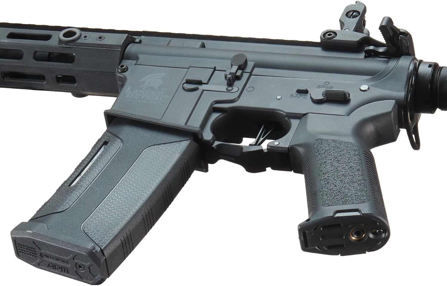 Lancer Tactical Gen 3 Programmable Trigger Hellion MLOCK 10" Lightweight Durable Polymer M4 Airsoft MLOK AEG w/Lipo Battery & Charger (ETU & MOSFET Included)