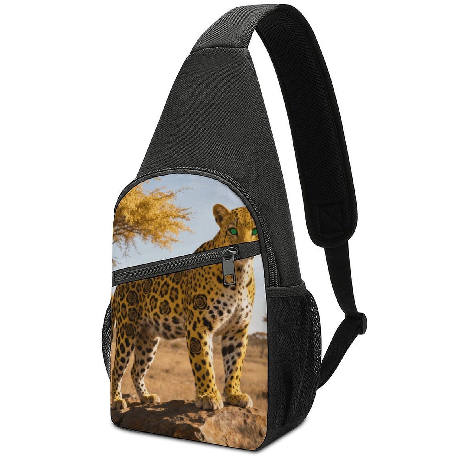 Sac bandoulière léopard imperméable et résistant à multiples poches - 8