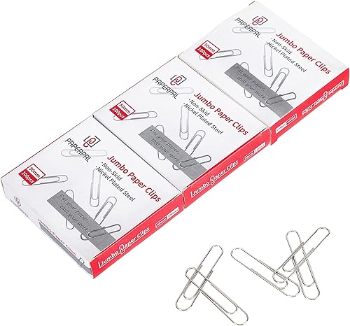 Vista 11 de PAPERPAL Clips de papel para oficina, escuela y uso personal, clip de papel antideslizante jumbo (2 pulgadas), 1000 clips de papel grandes