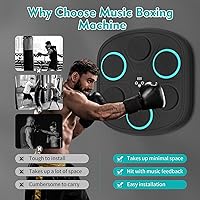 Vista 5 de Music Boxing Machine, Wall Mounted Punching Bag with Bluetooth, Boxing Training Workout Equipment with Gloves, Ideal Gift for Kids and Adults, Home