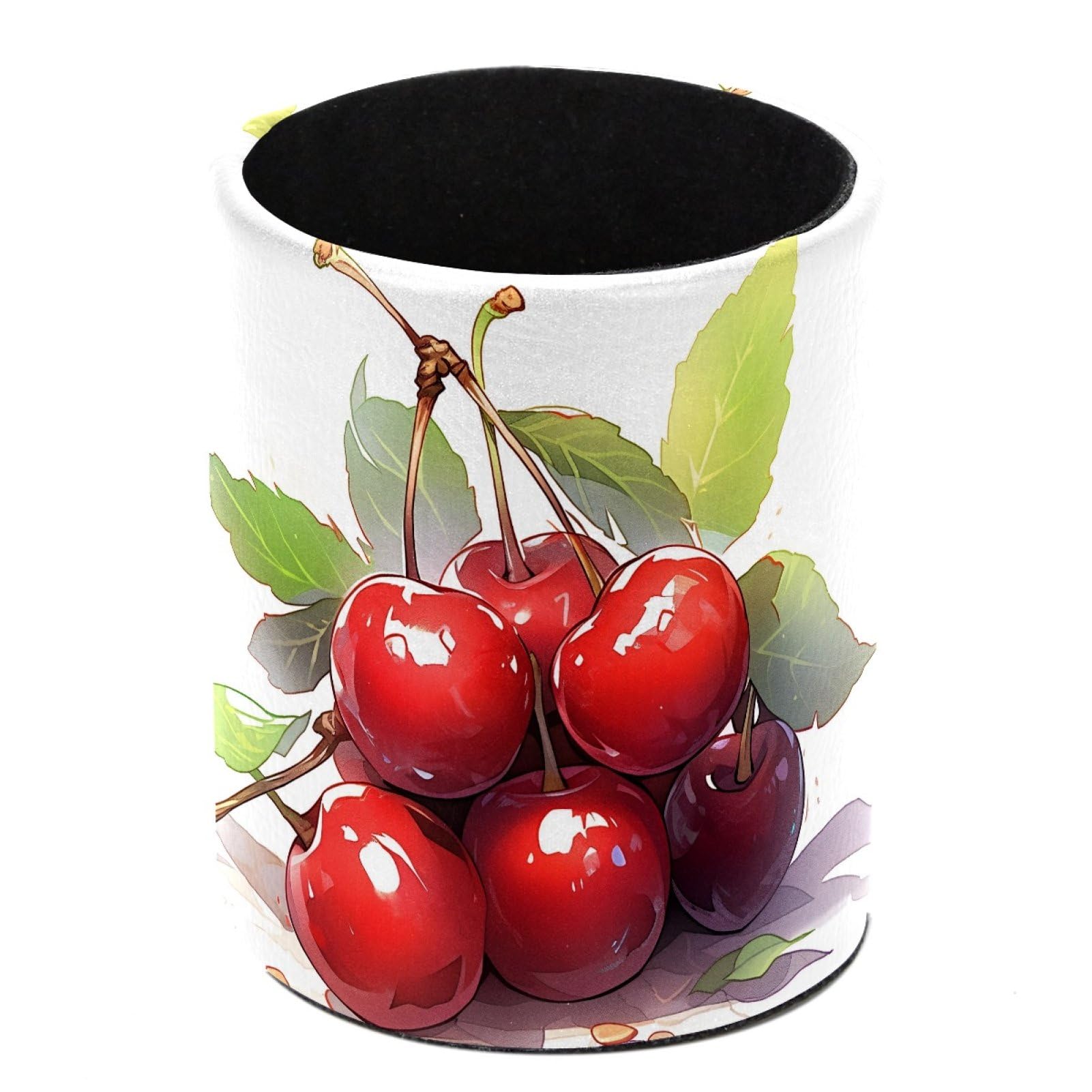 FWJZDSP Cherry Fruit Pencil Cup Pen Organizer Makeup Brush Holder for Office Home Countertop Desk Accessory Storage