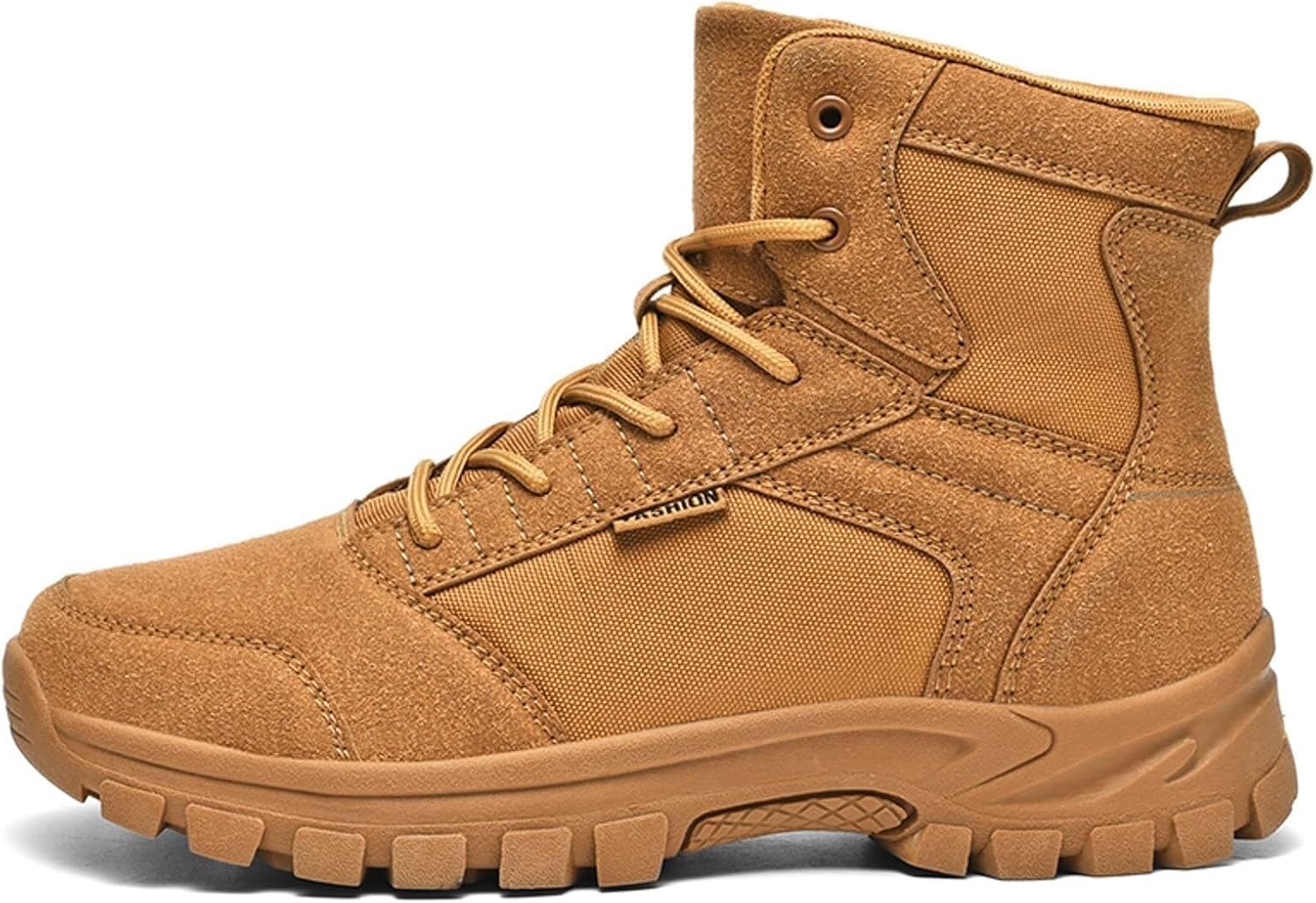 Men's Fashion Backpacking Boots Solid Color Thick Sole Outdoor Hiking Boots Comfortable Breathable Lace-up Ankle Boots Waterproof Lightweight Combat Boots for Men