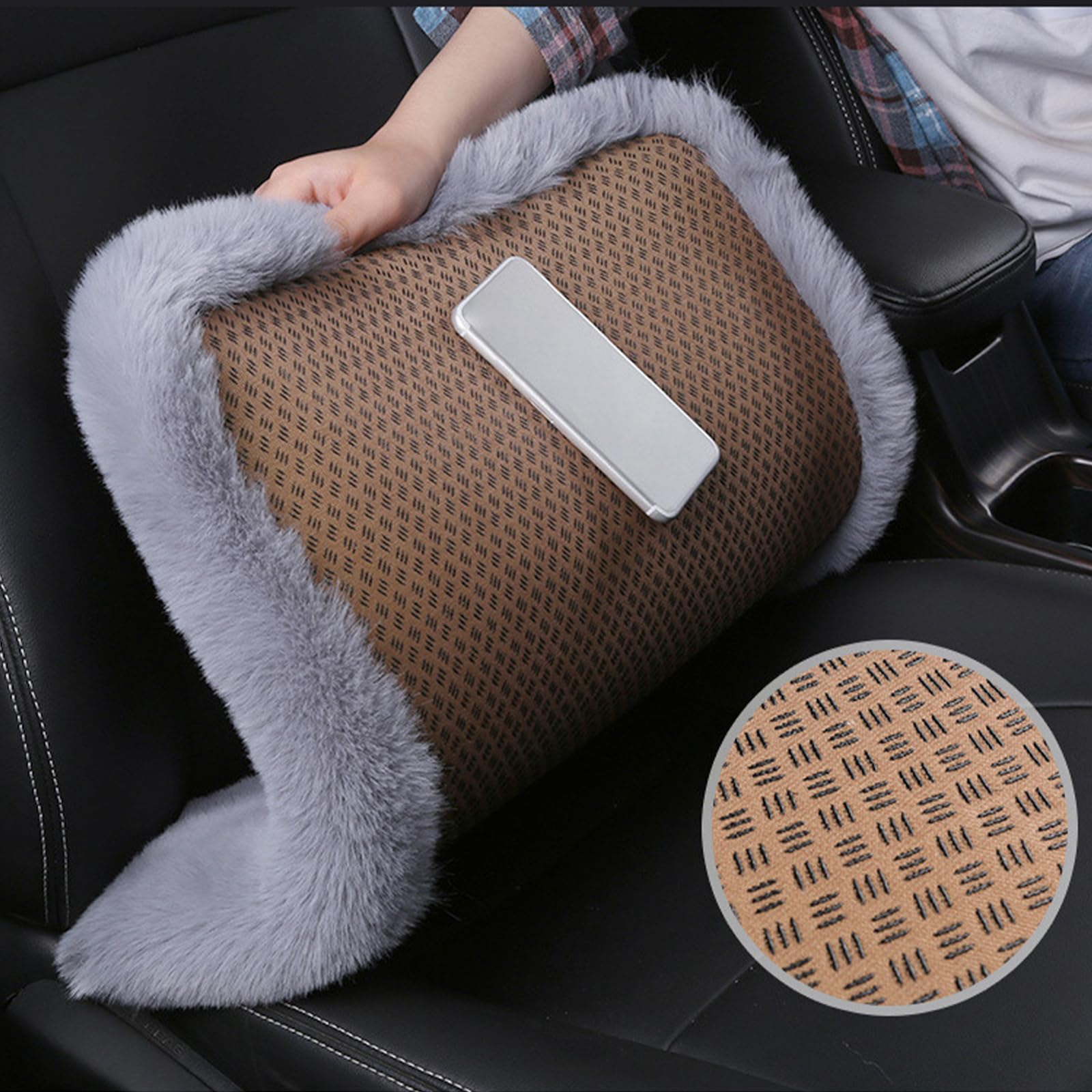 Cuscino per Seggiolino Auto in Peluche per Toyota Corolla Touring Sports Wagon, Invernale Soft Confortevole Antiscivolo Protezione per Sedile Cuscino Accessori,B/Grey
