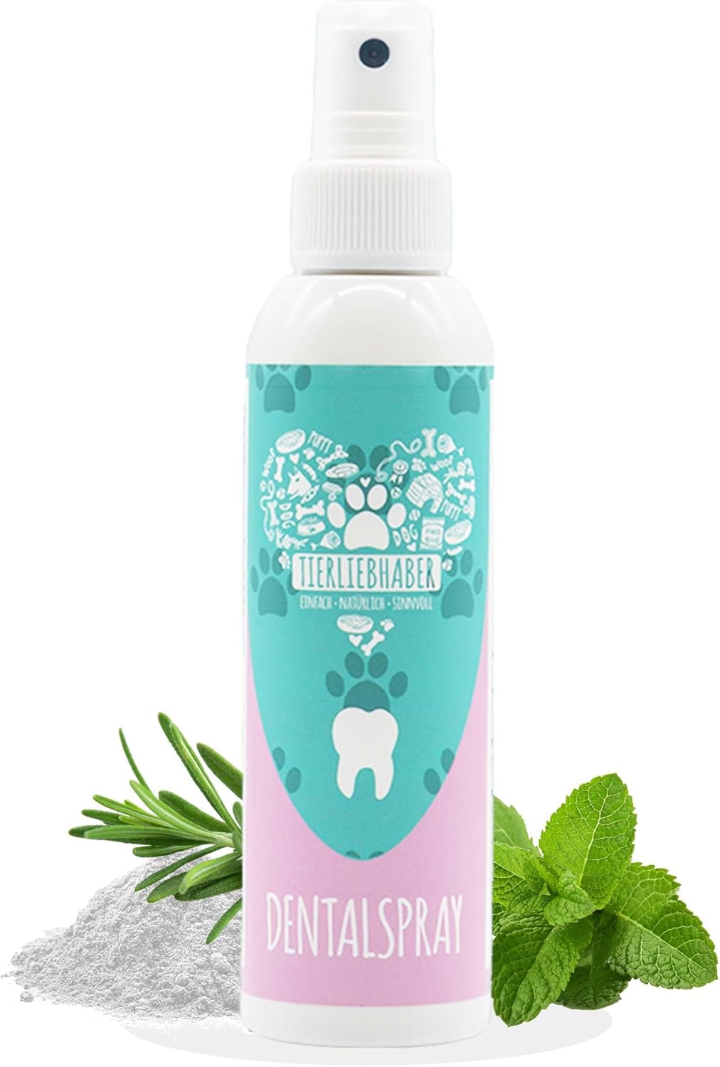 TIERLIEBHABER – Dentalspray für Hunde & Katzen entfernt Zahnbelag 100% natürlich & sorgt für einen frischen Atem – Zahnpﬂege Spray beugt Zahnstein vor – Zahnreinigung ohne Bürste (150 ml)