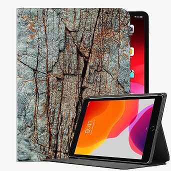 YENDOSTEEN iPad Pro 12.9 Case 2021/ 2020/2018 12.9 inch, Rockstone Texture Multi-Angle Adjustment, Auto Wake/Sleep Function