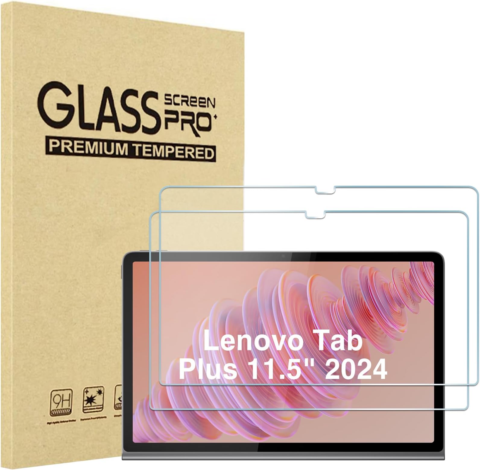 2 Pack Screen Protector for Lenovo Tab Plus 11.5 Inch 2024, Tempered Glass Film Guard for Lenovo 11.5" Tab Plus 2024 Release
