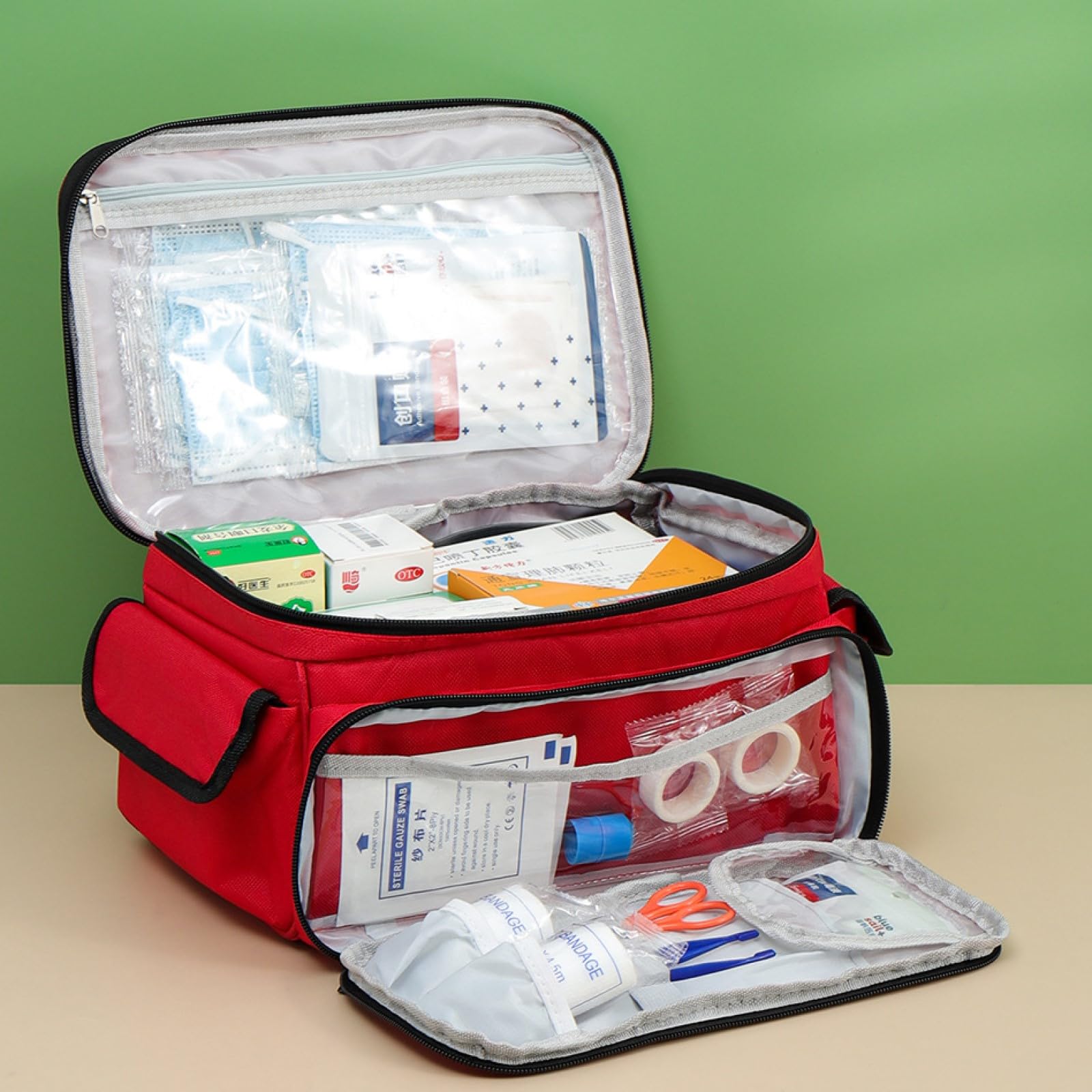 Portable kit Premier Secours, Grande Capacité Trousse Medicaments Voyage, Sac Familial de Rangement pour Médicaments, Organisateur de Premiers Secours, pour Maison,Voyages,l'école et la Camping