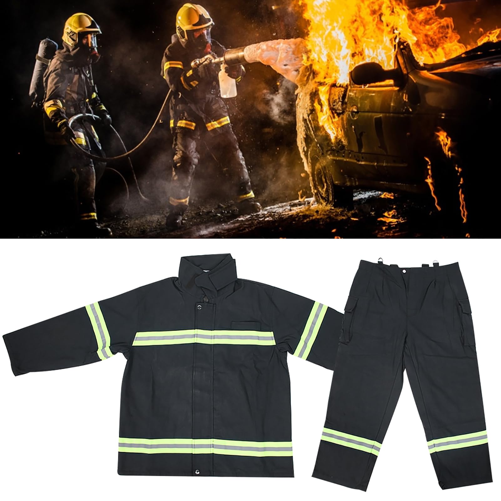 Luocute Mono FR Resistente a las Llamas, con Protección Resistente Al Calor, Antiácido y Retardante de Llama para Bomberos Soldadores
