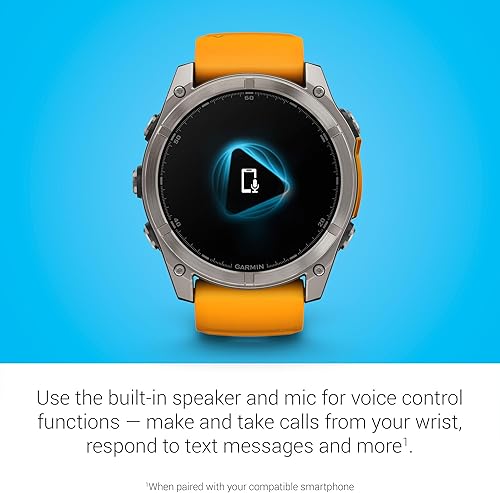 Miniatura 27 de Garmin Fenix 8 Premium Multisport GPS Running Smartwatch, 1.693 in AMOLED, con clasificación de inmersión, linterna incorporada titanio DLC gris