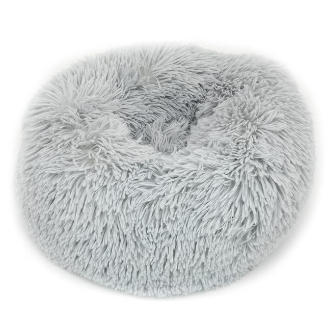 Foto 6 de 8 de Fur & Bone Cama Redonda de Felpa para Perros, Cama esponjosa y autocalentable para Mascotas