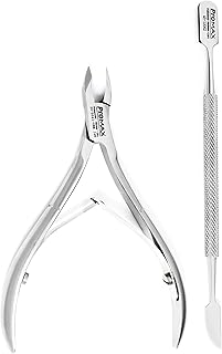 Promax Care Cuticle Trimmer with Cuticle Pusher-Cuticle Remover Cuticle Nipper Professional Stainless Steel Cuticle Cutter Clipper Durable Pedicure Manicure Tools for Fingernails & Toenails-20-5041NP