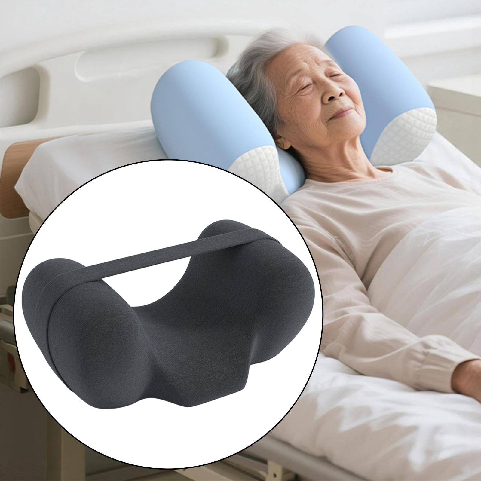 Cuscino per dormire sulla schiena, antirughe, traspirante, di, comodo, pratico, ergonomico, in memory foam, Grigio Scuro