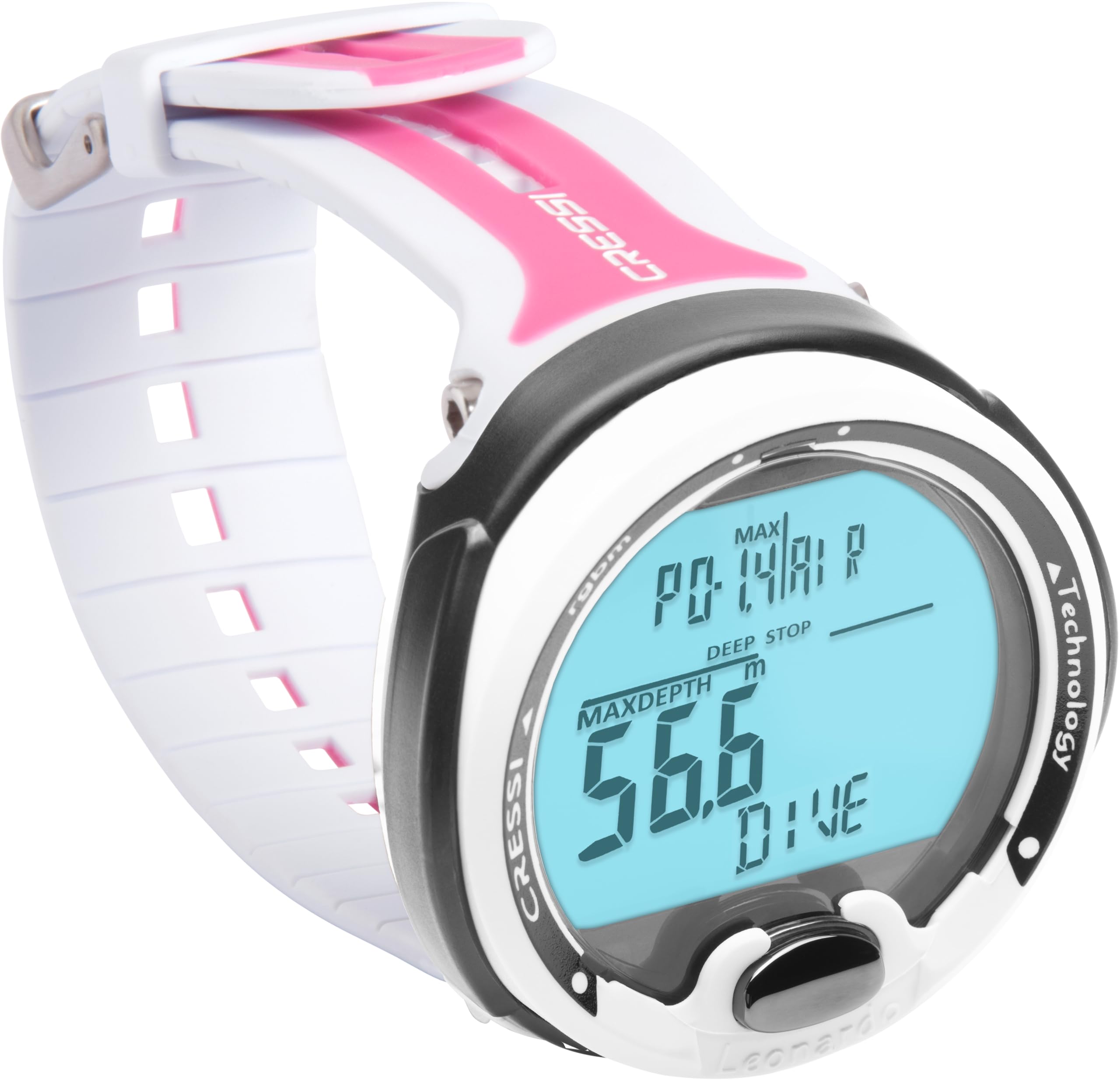 CRESSI Leonardo 2.0 Scuba Dive Computer G2, Air Nitrox Gauge, White/Pink