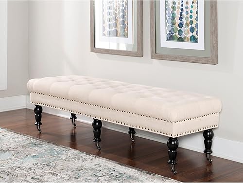 Miniatura 2 de Linon Isabelle - Banco de cama, 62 pulgadas, acabado espresso oscuro