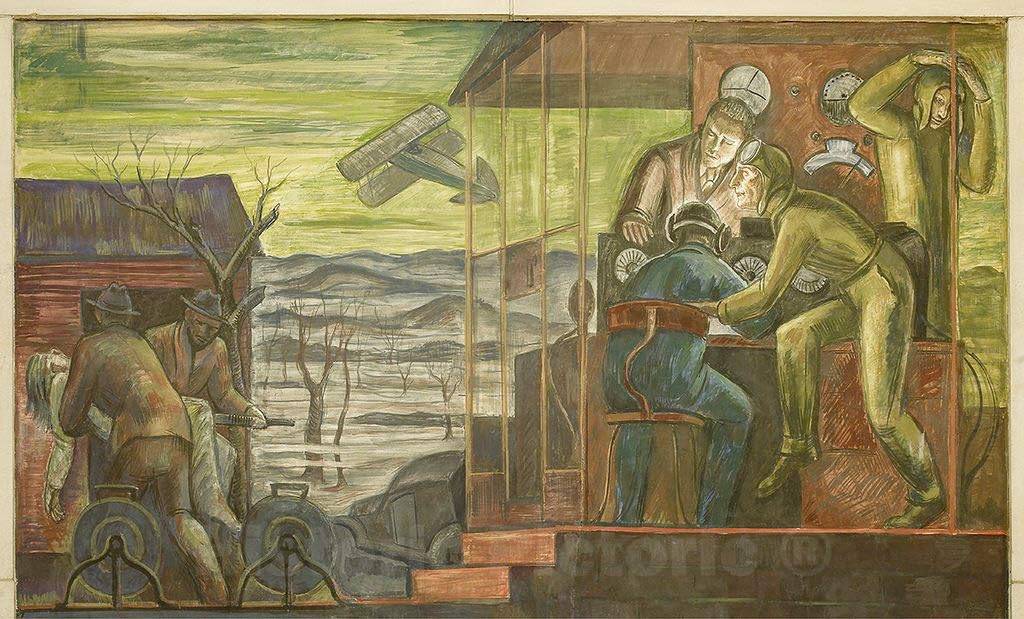Historic Pictoric Photo - Fresco Paintings Above Entrance to Room 5138, Department of Justice, Washington, D.C.- Fine Art Photo Reporduction 36in x 24in