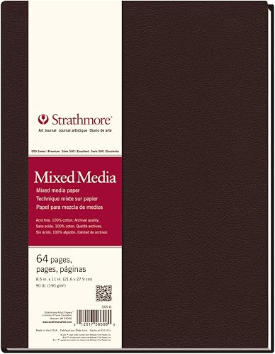 Strathmore 566-8 500 Series Hardbound Mixed Media Art Journal, 8.5"x11" 32 Sheets