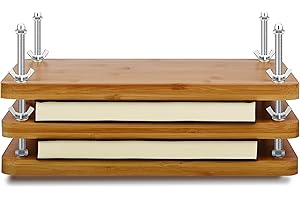 11.2" x 7.67" Wooden Bamboo Book Press: Craft Stable, Portable Bookbinding Tool