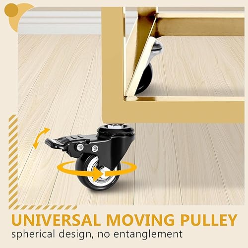 Miniatura 7 de Carrito de salón con ruedas, carrito de salón con 4 soportes y 2 cajones, estación móvil de estilista para almacenamiento de herramientas, carrito