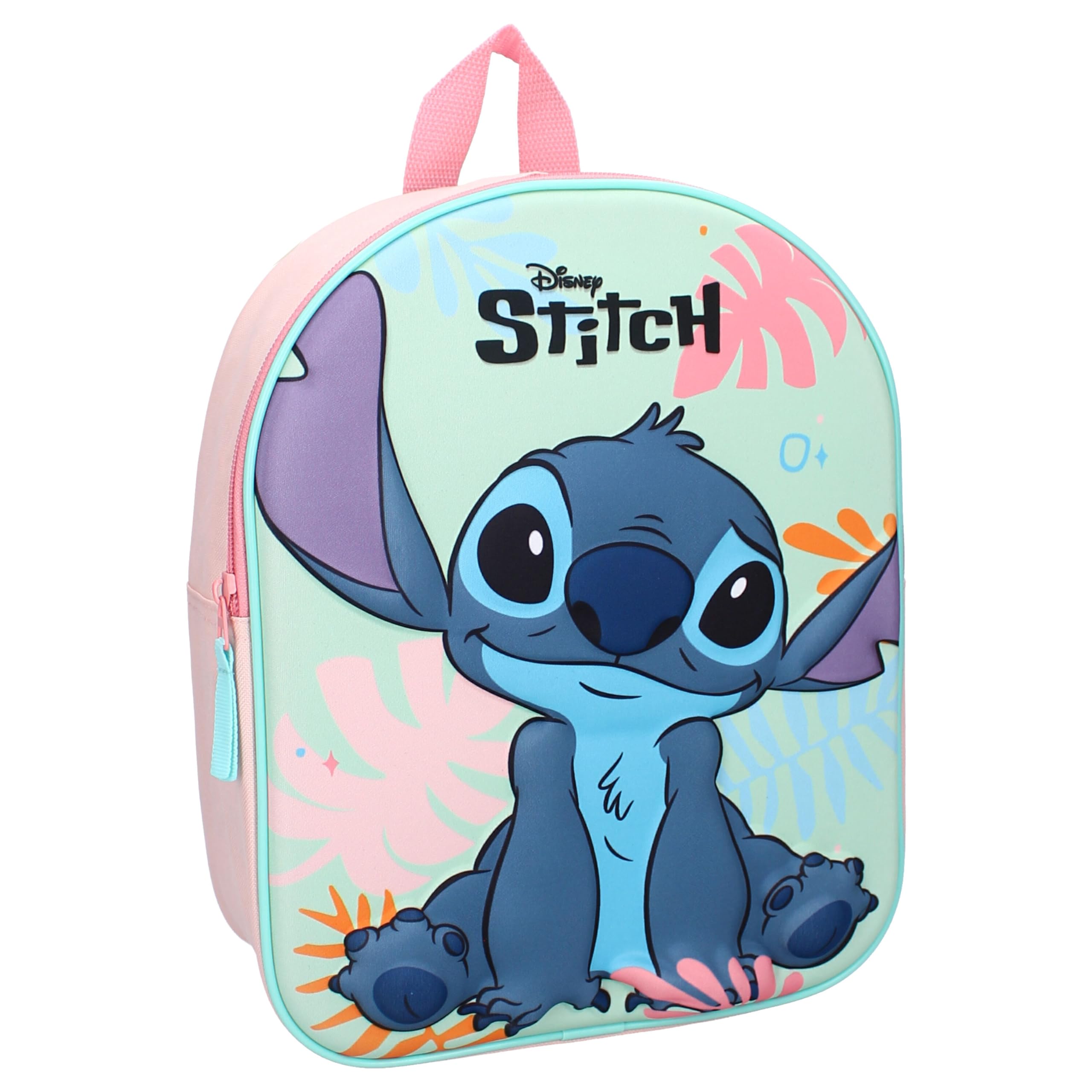 Vadobag Lilo y Stitch Mochila 3D STITCH Sweet But Spacey de Disney – Mochila para niños | Escuela | Guardería – Color azul rosa – Tamaño 32 x 26 x 11 cm, multicolor, talla unica
