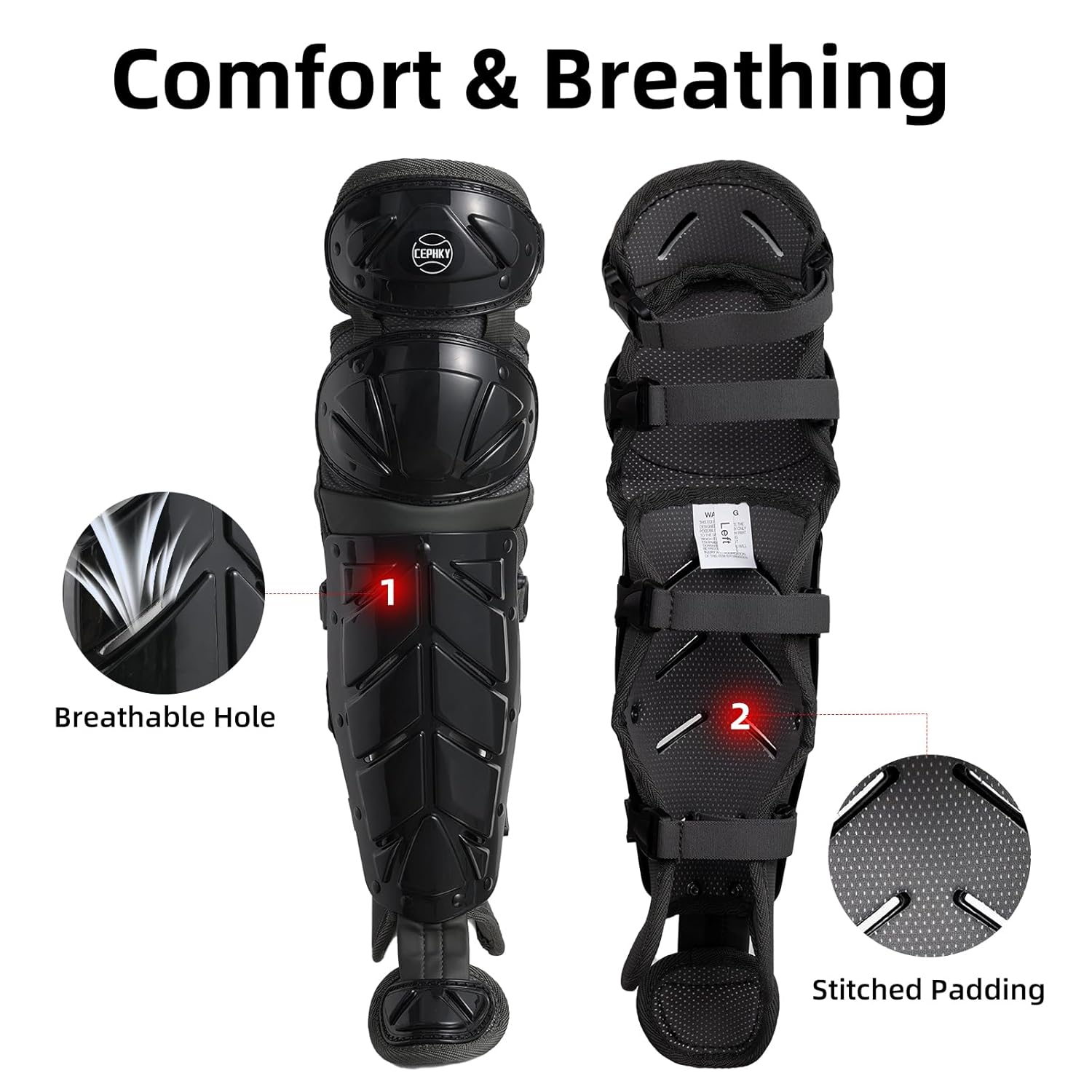 2 Pack Baseball Knee Leg Guard with Baseball Racket