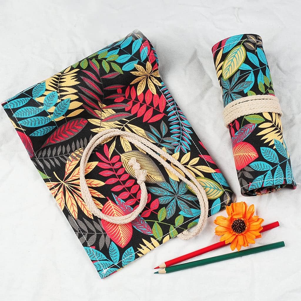 Canvas Pencil Wrap, Ouceanwin 2 Pieces 36 Slots Pencil Wrap, Canvas Pencil Roll, Portable Bag, Pencil Case, Pencil Holder - Image 5