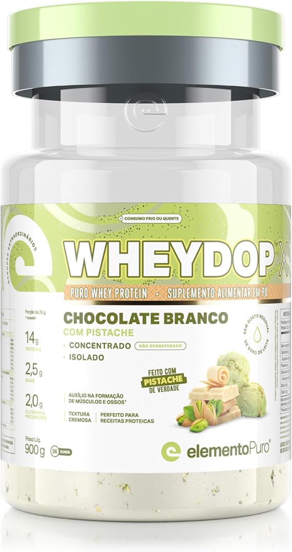 Whey Protein Wheydop X Concentrado/Isolado 900g Chocolate Branco com Pistache