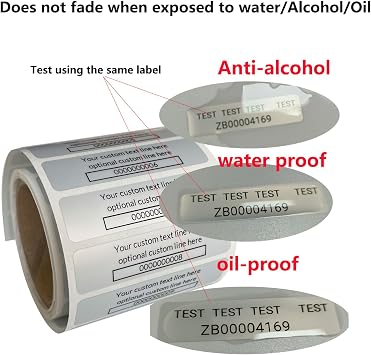 Asset Tags Customized Dumb Silver with 1D Code (Roll of 520)