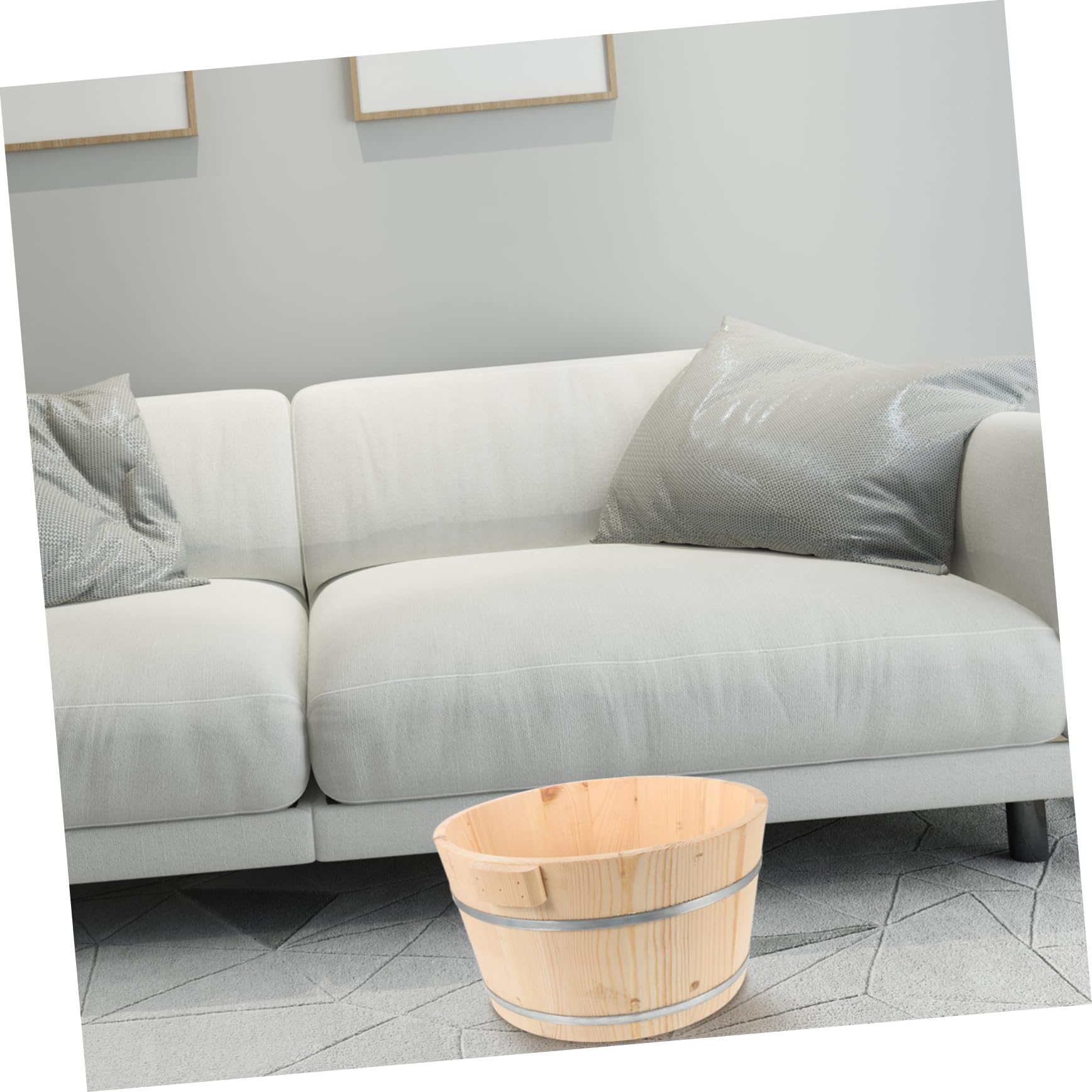 Healeved Bañera de Madera para Pies Lavabo para Pedicura de Madera Cierre para Relajarse Esencial para Spa de Pies para Baño Casa