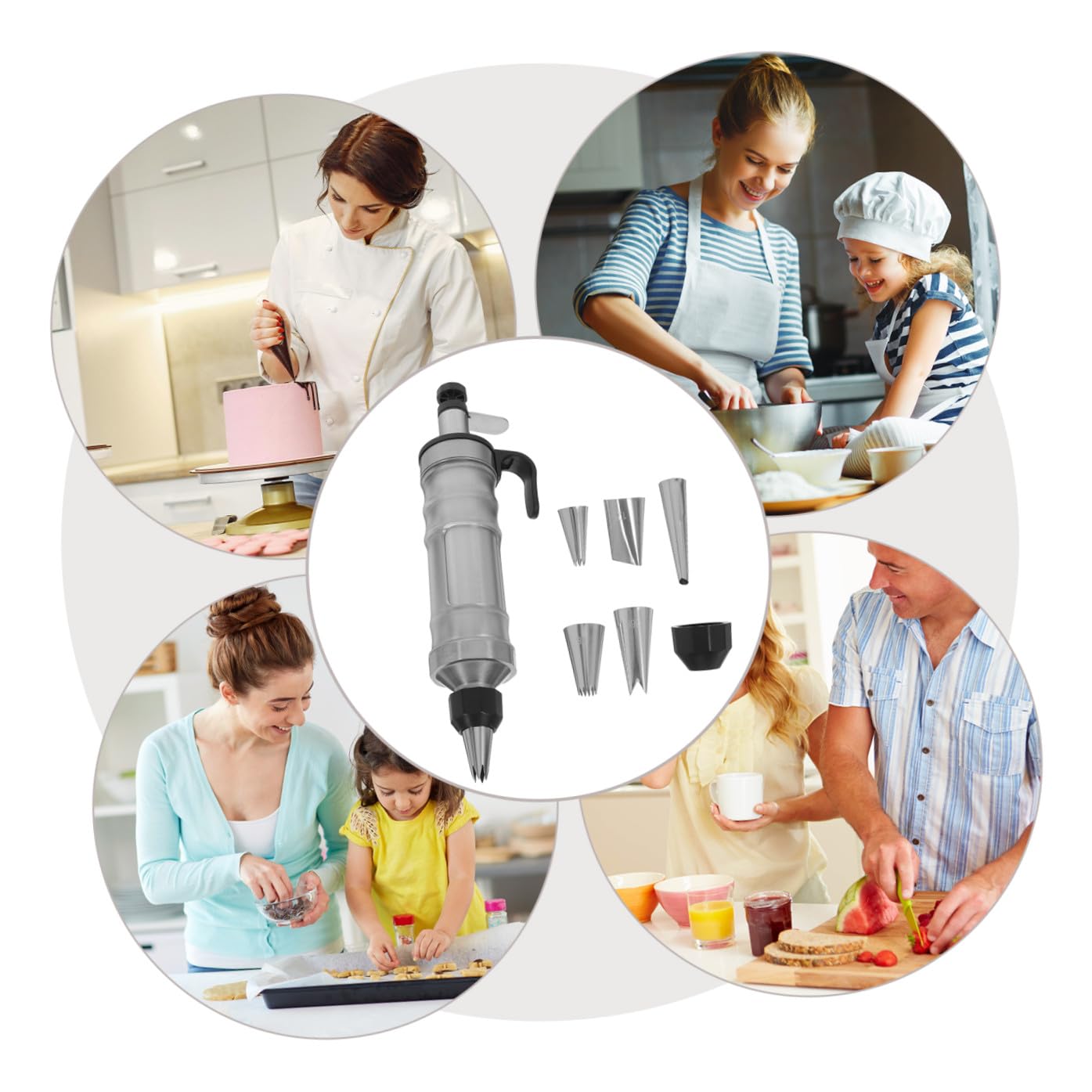 Edelstahl Backzubehör mit Ergonomischem Griff Praktisches Kuchenbackwerkzeug für Selbstgemacht Tortendeko und Dessertdekoration zu Hause