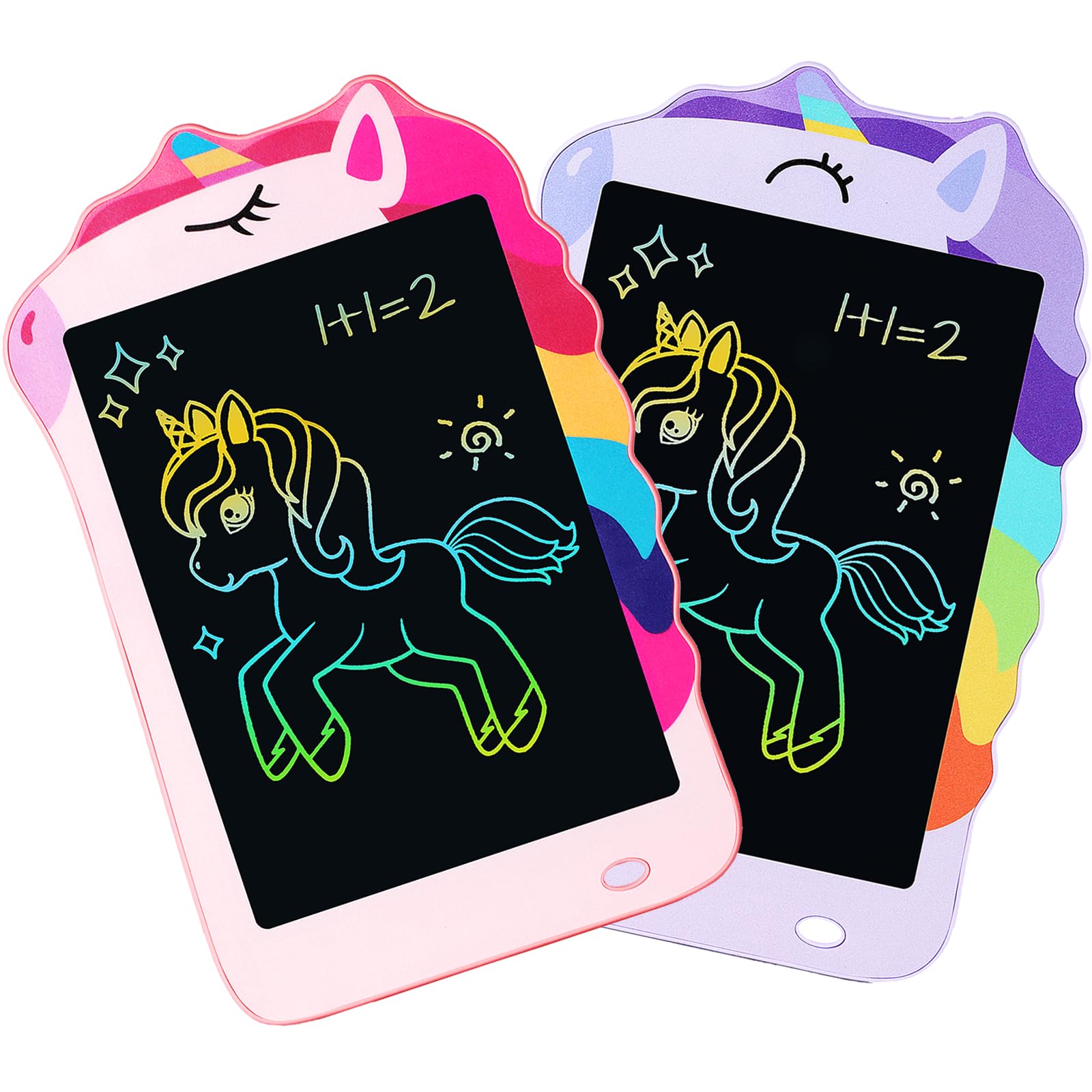 2 Packs Unicorn Toys LCD Writing Tablet for Girls, Colorful Drawing Board