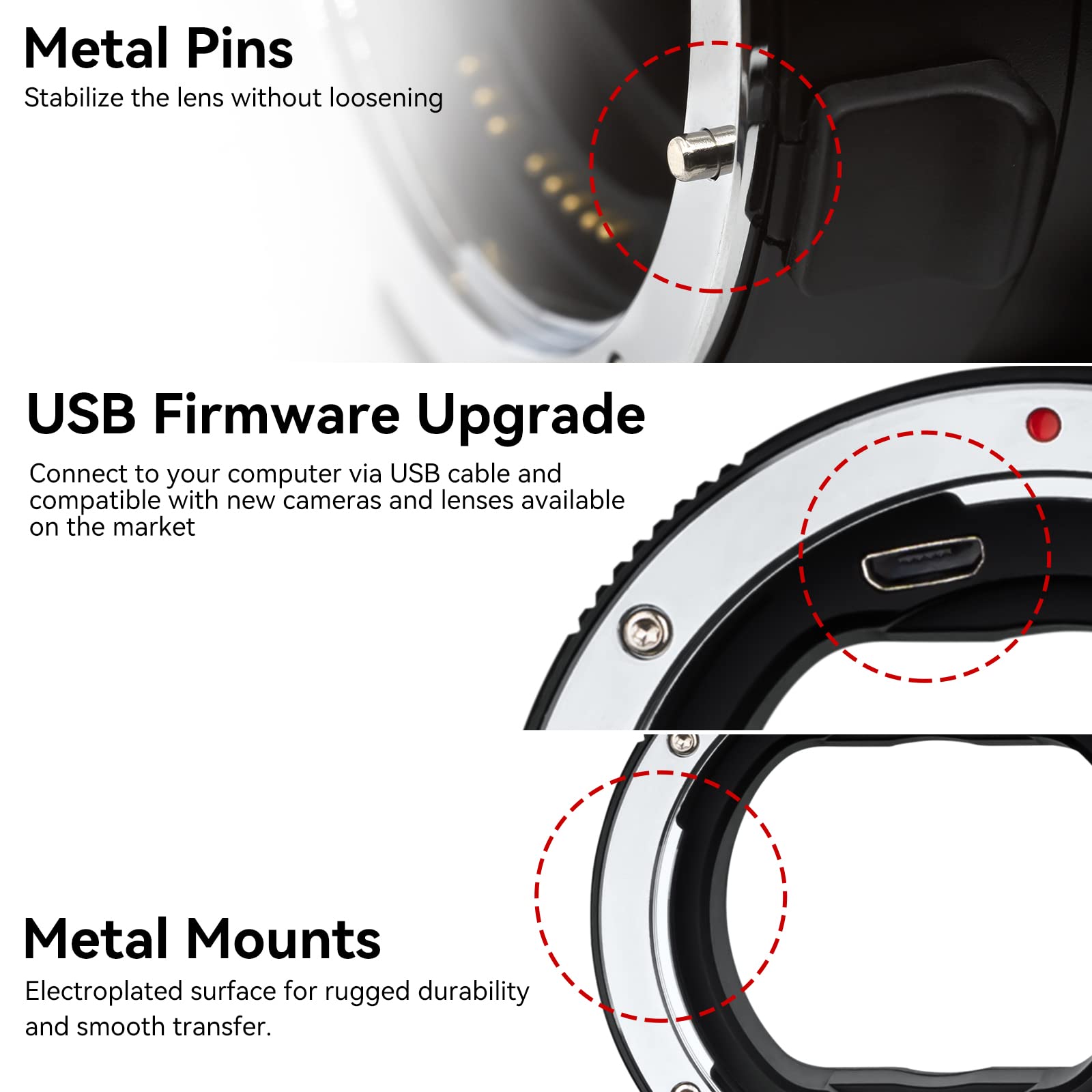 7artisans EF-NZ Adaptateur d'objectif autofocus Bague de Conversion Compatible avec Objectif Canon EF/EF-S et Appareil Photo Nikon Z-Mount pour Z5 Z6 Z7 Z6ll Z7ll Z9 Z30 Z50 ZFC