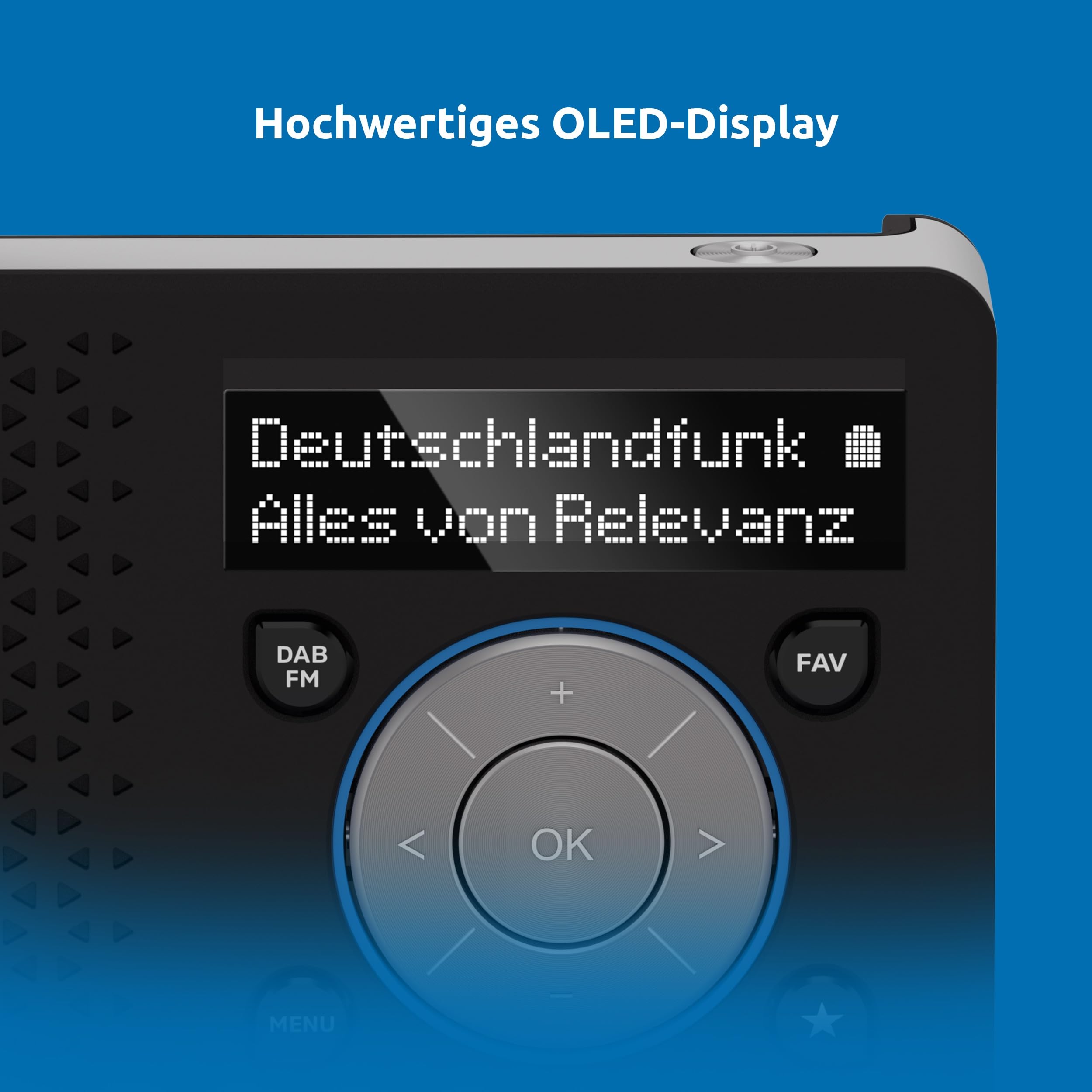 TechniSat DIGITRADIO 1 A – Tragbares DAB+ Radio mit Automatic Safety Alert (ASA, DAB, UKW, Kopfhöreranschluss, Favoritenspeicher, OLED Display, klein, 1 Watt RMS) schwarz-Silber
