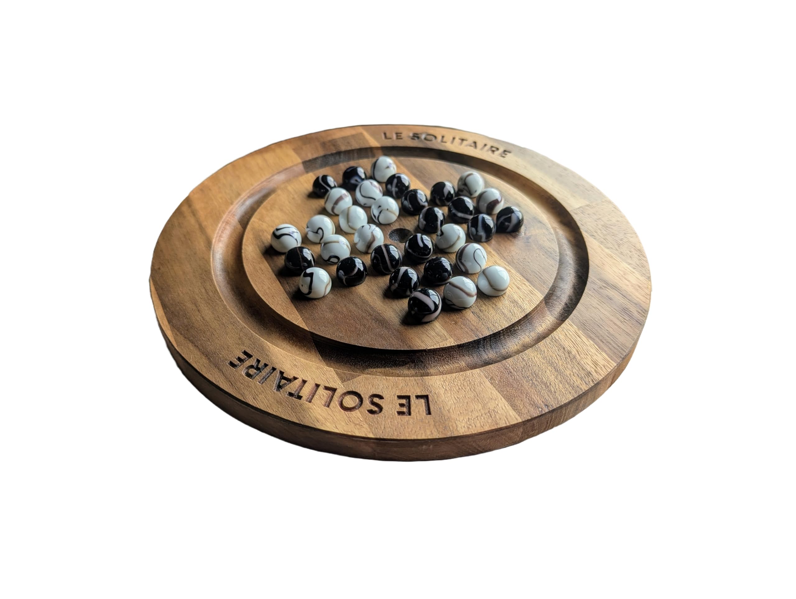 Générique Jeu de Solitaire en Bois d'Acacia – Billes en Verre