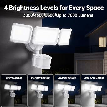 LEPOWER-TEC LED Security Light 240° Dual PIR 100 FT Motion Sensor Outdoor