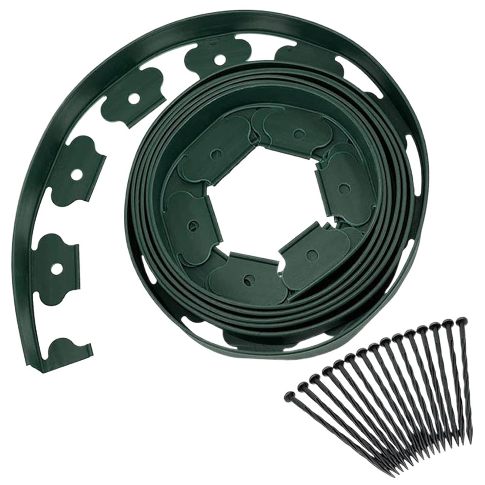 Dqzrtueca Deep Green Edging Kit, Garden Landscape Edging Border Lawn 10M Kit Fixed Barrier Grass Coil Green