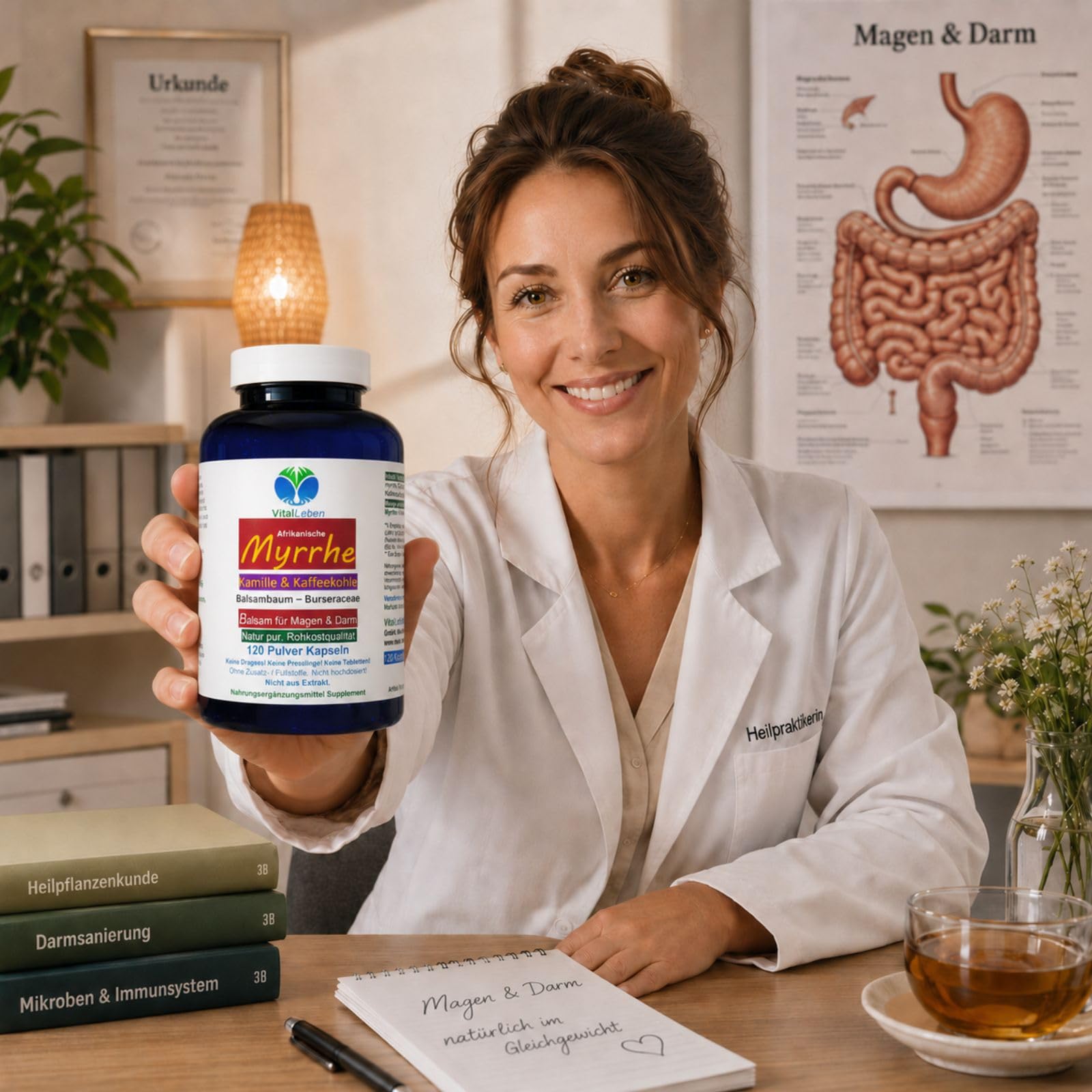 MYRRHE + KAMILLE + KAFFEEKOHLE 240 Pulver Kapseln (2x120) für den gestressten Darm nach AYURVEDA und Hildegard von Bingen - NATUR pur - OHNE ZUSATZSTOFFE [4 Monate] 27160-2