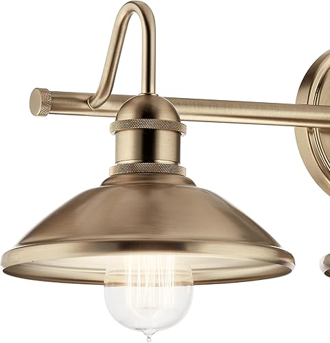 Miniatura 3 de Kichler, Clyde 45945CPZ - Lámpara de tocador de 26.5 pulgadas con 3 luces en bronce champán, 45945CPZ