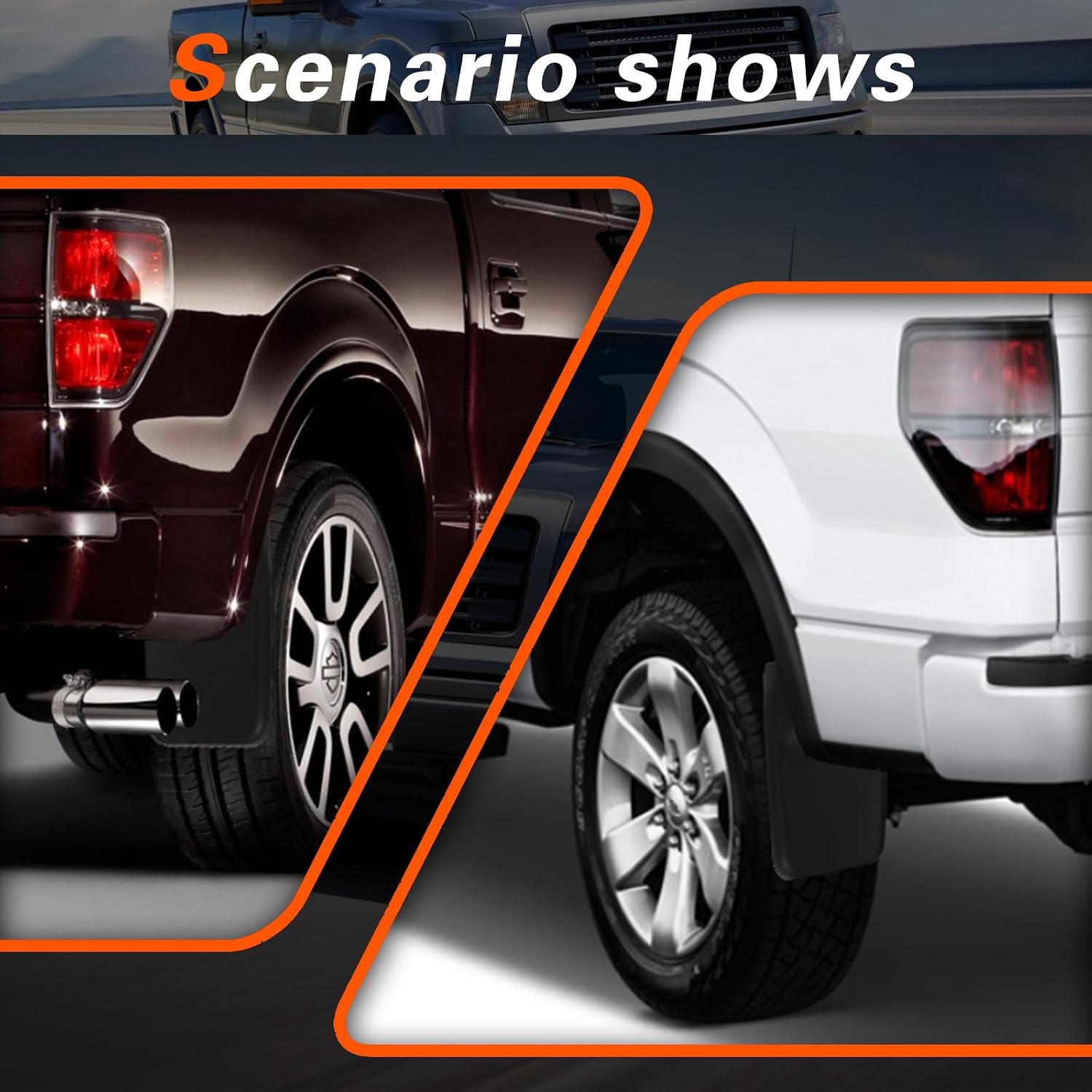 Mud Flaps Without Fender Flares Mud Guards Compatible with Ford F150 2004-2014 Pickup Splash Guards for Trucks Front & Rear Side 4pcs