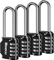 Vista 7 de Paquete de 2 candados de combinación disecu con grillete de 2.6 pulgadas de largo, 4 dígitos, impermeables al aire libre para casillero de gimnasio