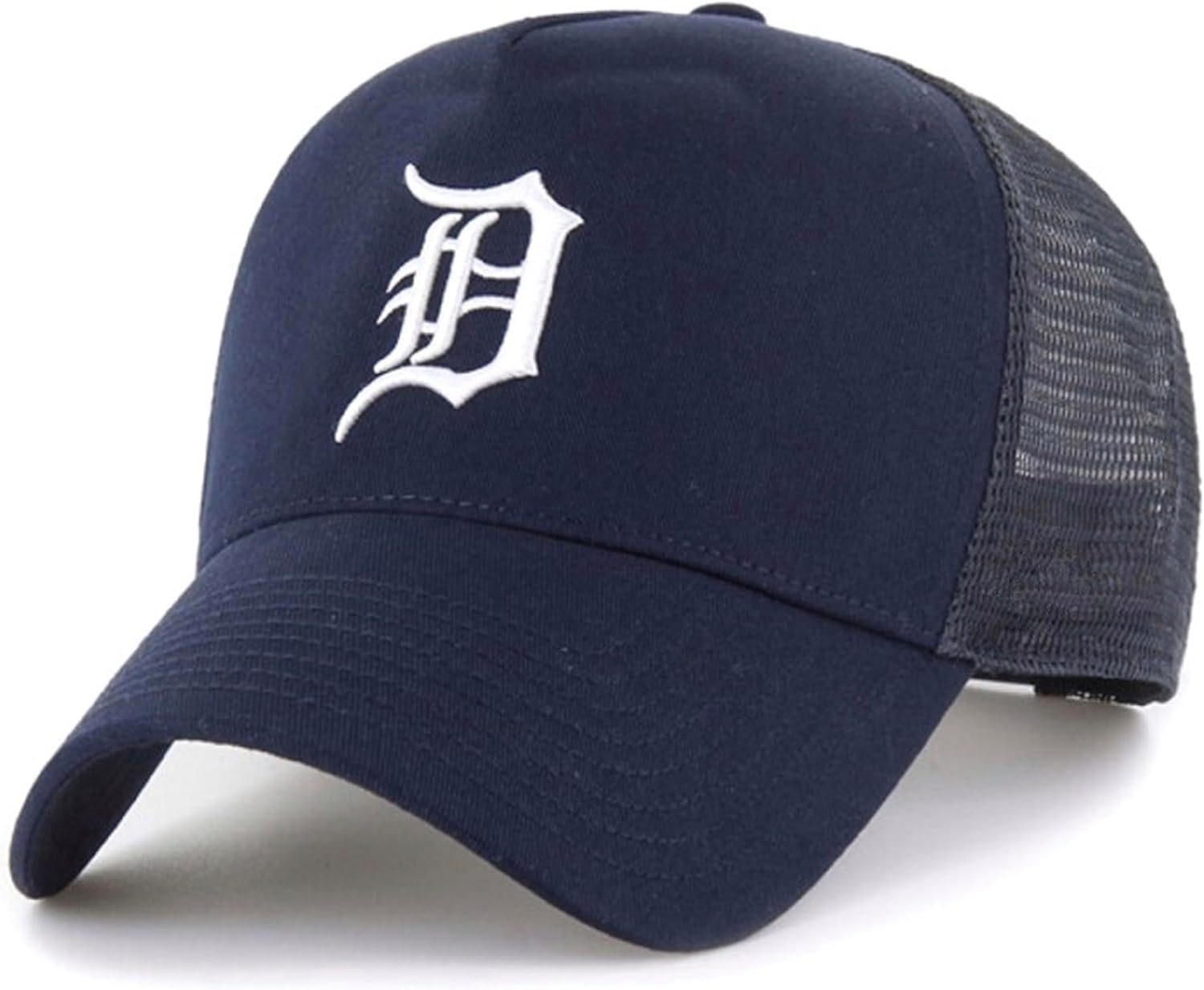 Officially Licensed Detroit Baseball Navy Blue/White Mesh Trucker Hat Classic MVP Tigers Primary Home Team Logo Adjustable Snapback Sports Ball Cap