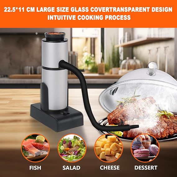 Smoking Gun Food, Smoker Portable Wood Smoke Infuser with Wood Chips, Food Kitchen Smoker kit for Salad Meat Salmon Cocktails Cheese BBQ