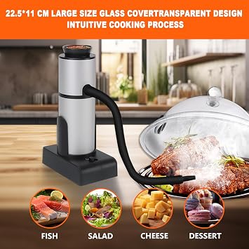 Smoking Gun Food, Smoker Portable Wood Smoke Infuser with Wood Chips, Food Kitchen Smoker kit for Salad Meat Salmon Cocktails Cheese BBQ